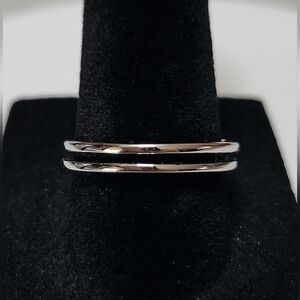 Pretty Bird Jewelry White Gold Plated Adjustable Double Band Ring